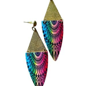 SOLD - Ethnic print earrings